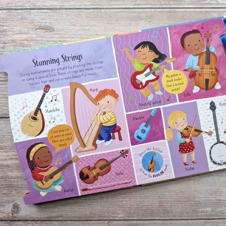 Robert Frederick Ltd - Wholesale Baby & Toddler Book (0-2) - My First Instruments - Children's 6 Button Sound Book5