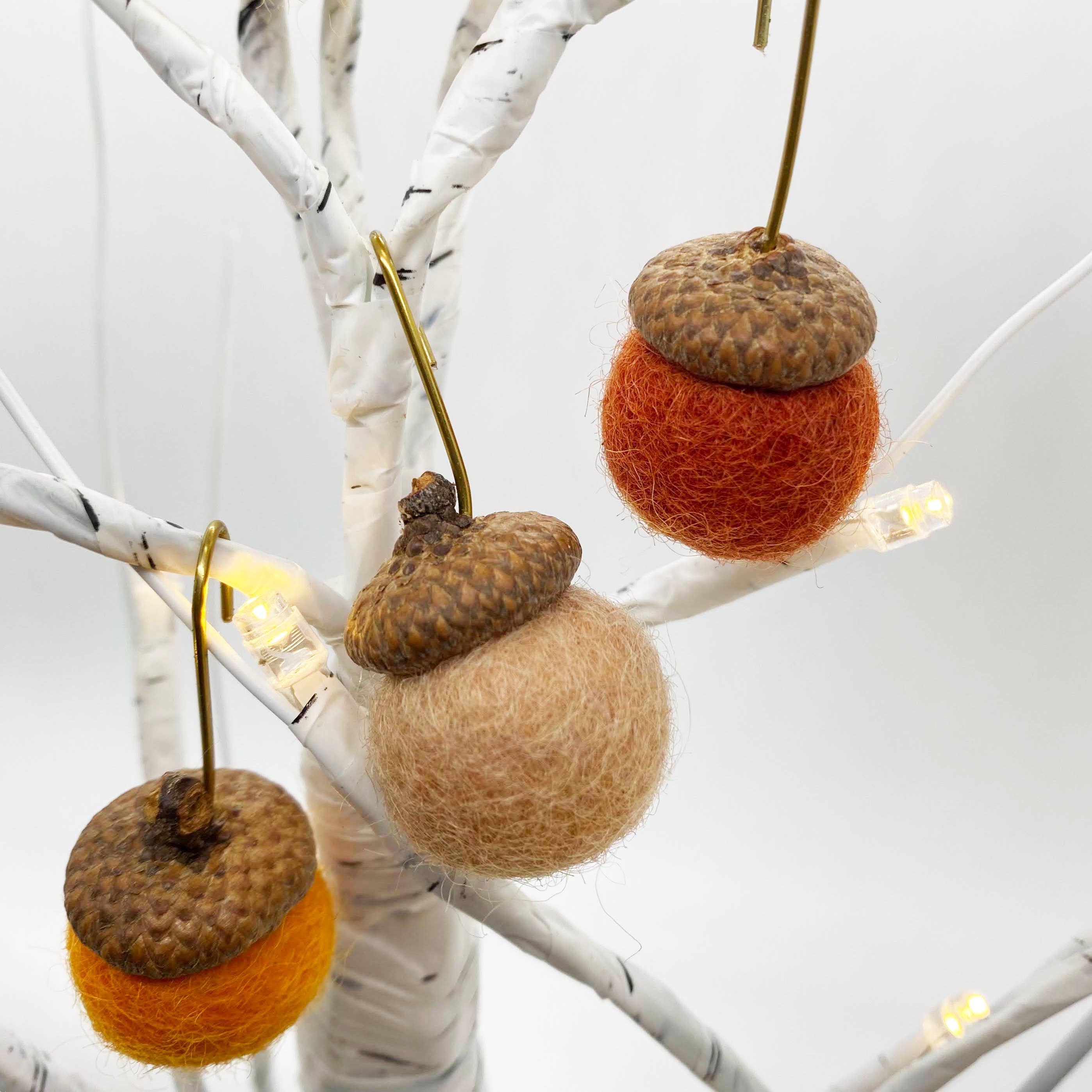 Oakwind Hollow - Wholesale Ornament - Felt Wool Acorn Ornaments - Pumpkin Spice1