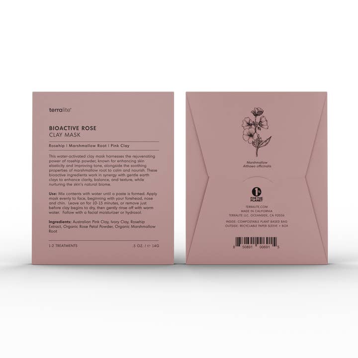 Bioactive Rose Clay Mask (Single Treatment) for wholesale by Terralite