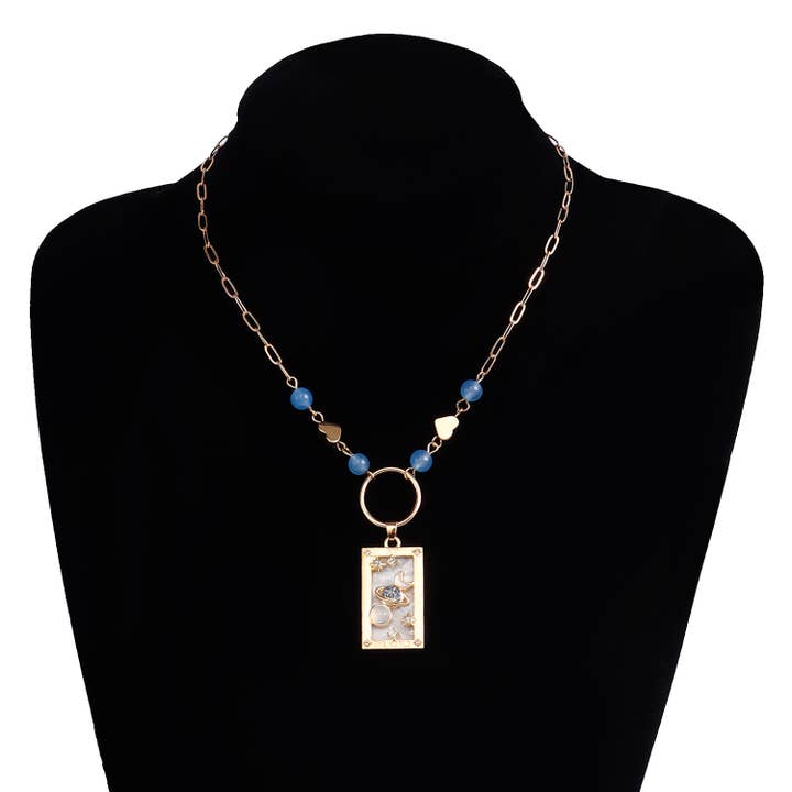 Gemscape UK - Vente Colliers à pendentif - Collier Perlé à Motif Tarot avec Cristal - Bijou Tendance3
