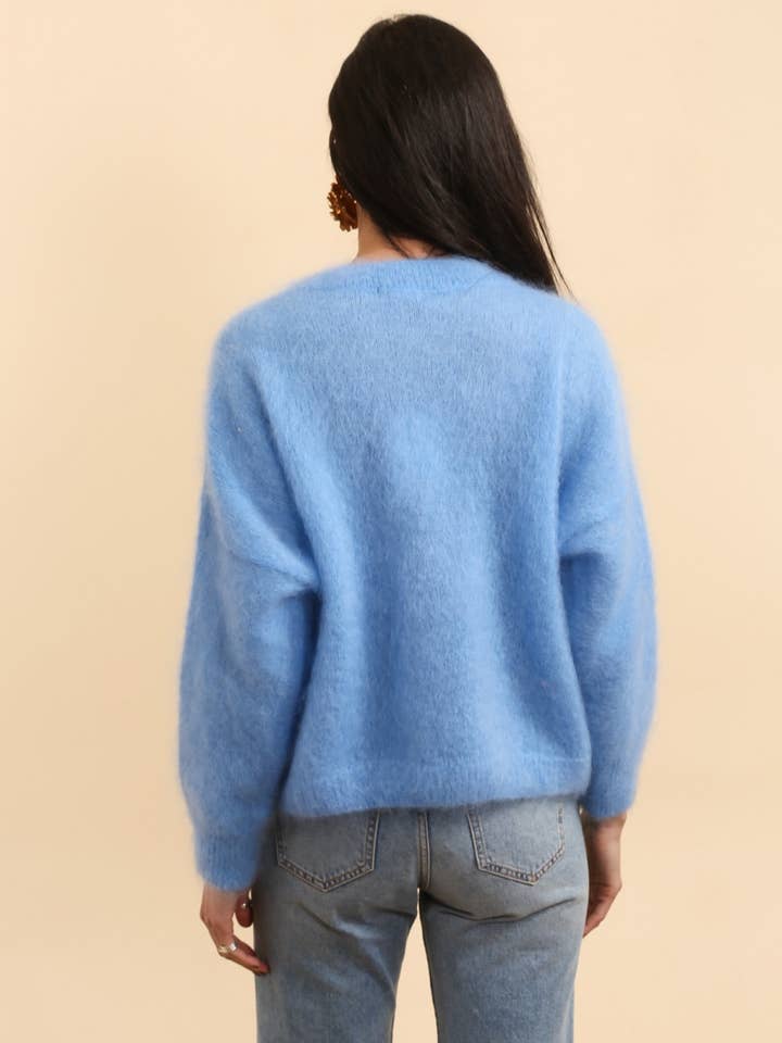 NAÏS PARIS - Vente Pull en maille – femme - PULL COL ROND EN 74% KID MOHAIR