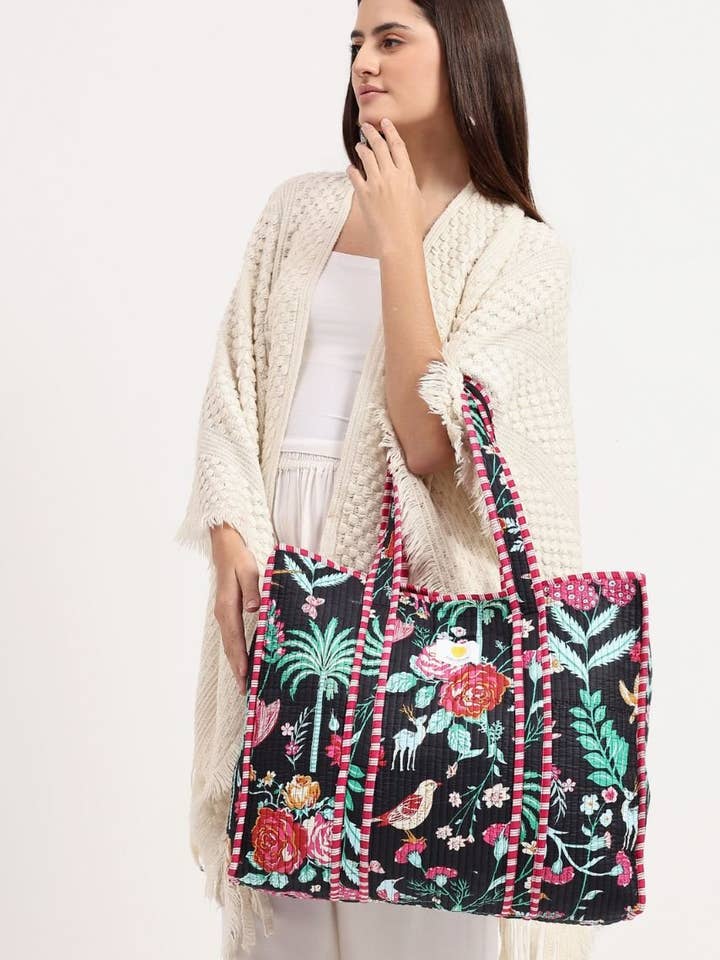 Tote Bag en coton - Noir pour la vente par Hi Handmade