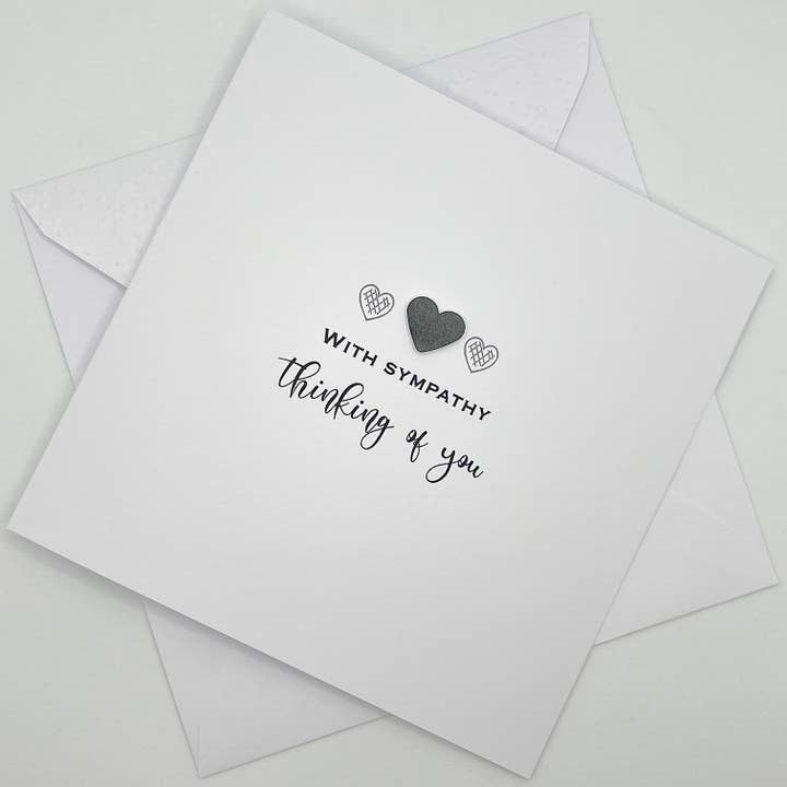 Handmade Sympathy Card with Hearts for wholesale by Looks Inviting