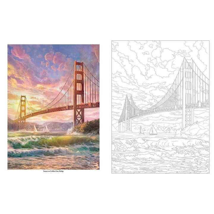 Simon & Schuster - Wholesale Coloring & Activity Book - Adult - Thomas Kinkade Studios Inspired Destinations by Thomas Kinkade Studios1