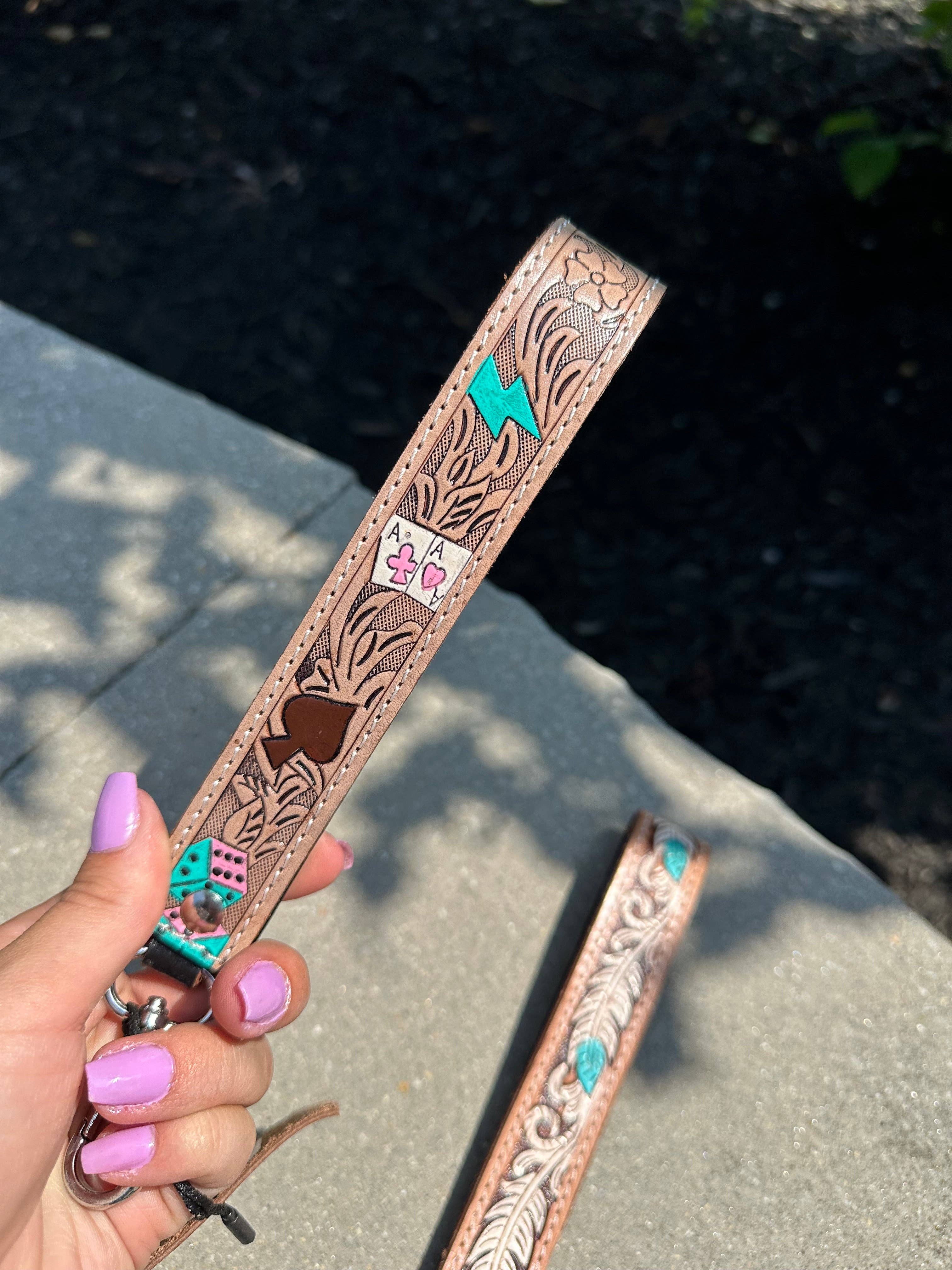 BDN Boutique - Wholesale Keychain – Women's - Tooled Leather Keychain2