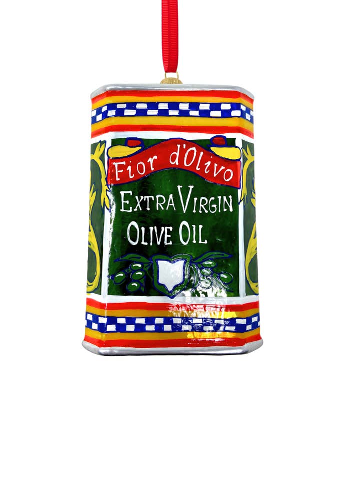 Grüne Olivenölkanne Feiertag Polnisches Glas Weihnachtsornament für den Großhandel von Kenzies of London