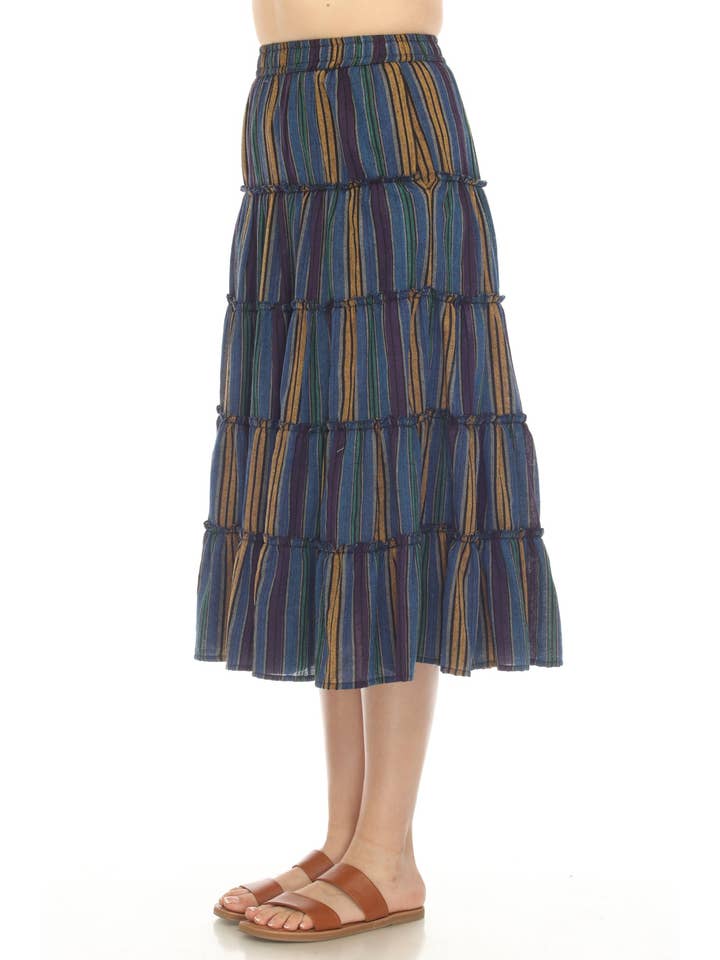 Lakhays Collection Inc. - Wholesale Rok - Dames - Twirl midi-rok met 5 lagen3