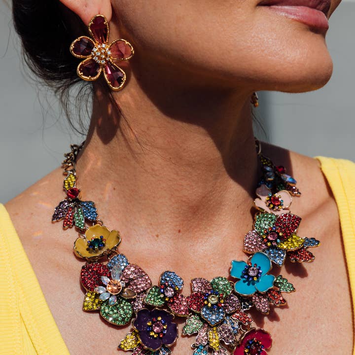 Eye Candy Los Angeles - Wholesale Bib Necklace - Amata Statement Necklace - Floral