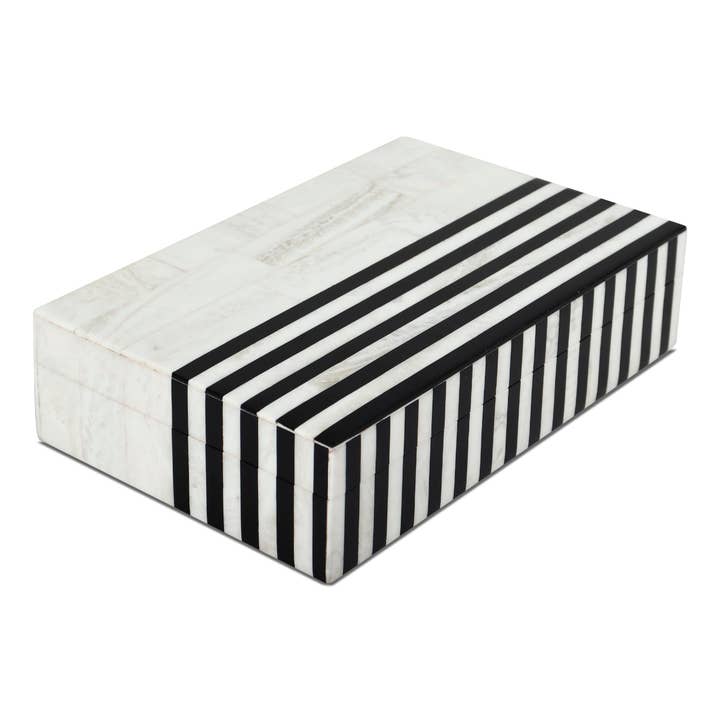 Handicrafts Home - Venta al por mayor Cajas decorativas - Caja Decorativa Mono Plomo Blanco y Negro Disponible en 7 Tamaños