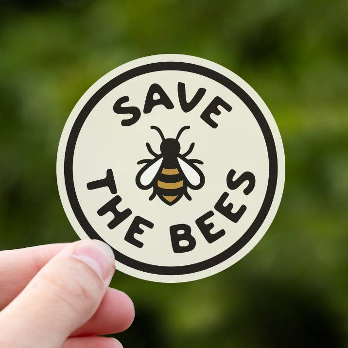 Save The Bees Waterproof Sticker for wholesale by Squatchy