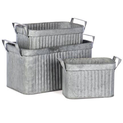 Willow Group - Wholesale Plant Pot - S/3 OB METAL PLANTER SH