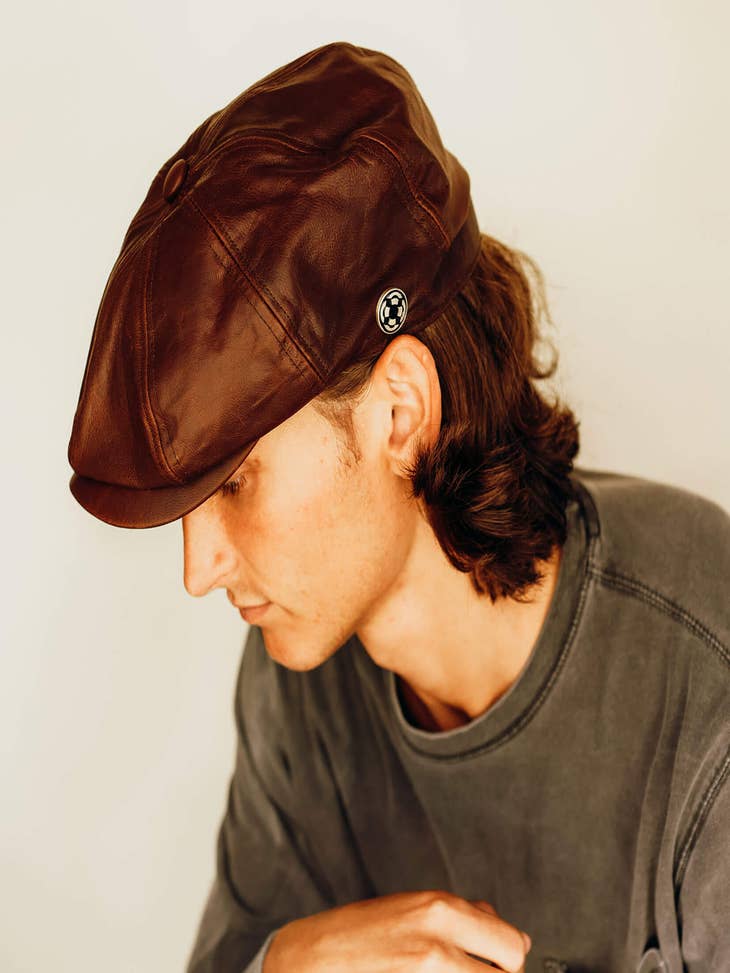 Reversible Ren | Mens Leather Festival Hat by American Hat Makers