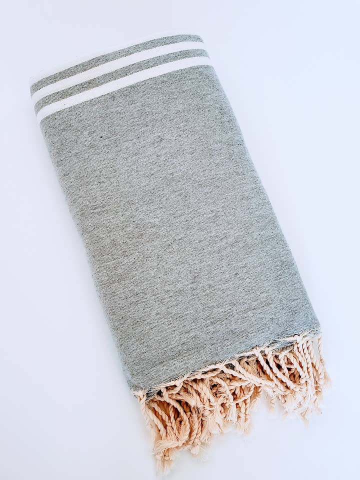Grande couverture de pique-nique de plage gris-blanc pour la vente par wonderfouta