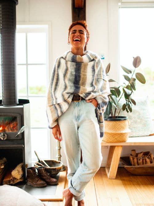 Poncho // Tasman Stripe for wholesale by Hobo and Hatch