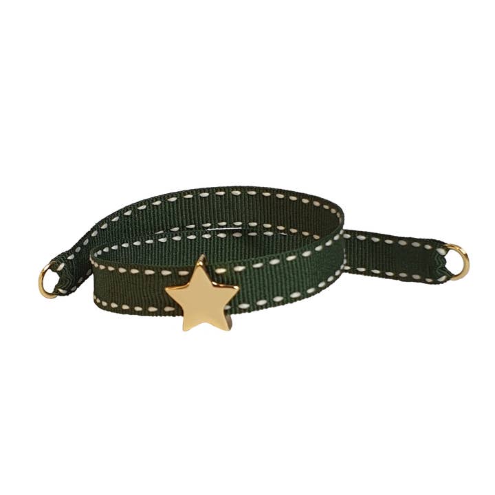 PULSERA ESTRELLA DORADA VERDE BOSQUE para venta al por mayor de Smartever Srl
