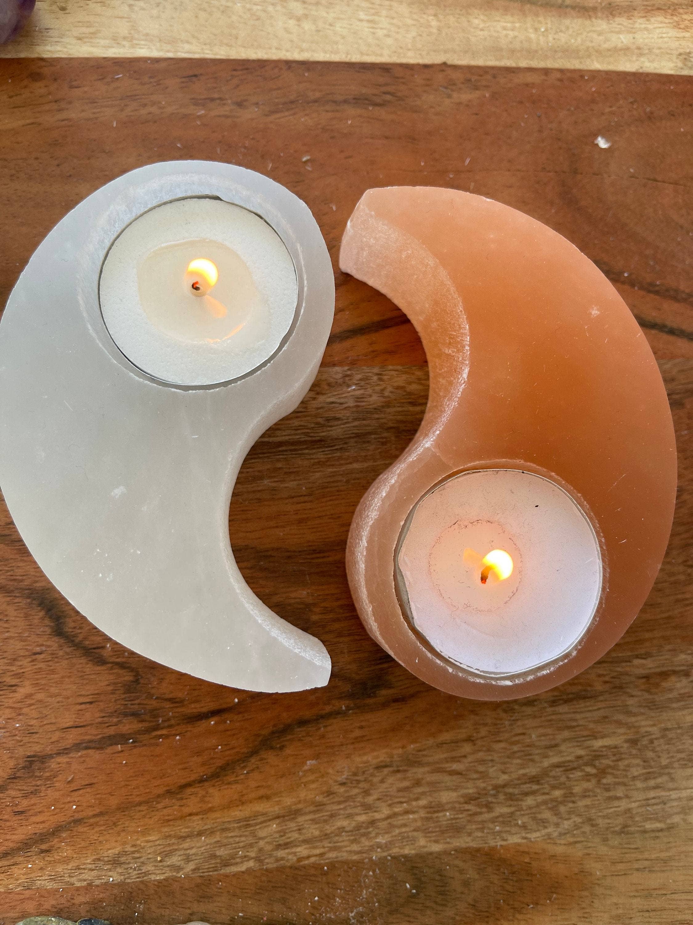 CaNatureLover - Wholesale Candle Holder - Yin Yang Selenite & Himalayan Salt Candle Holder6