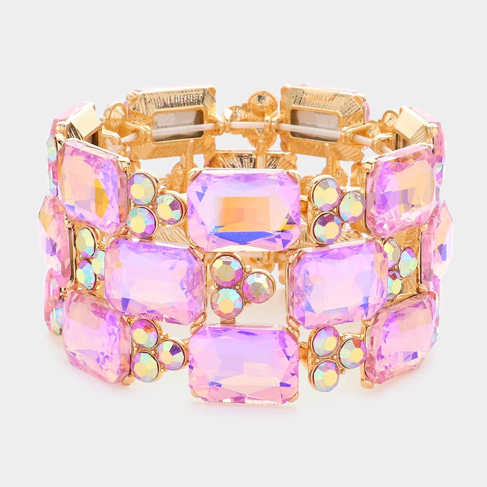 Sensibling Corp. - Wholesale Manchet-armband - Smaragdgroene stretcharmband met accenten voor de avond5