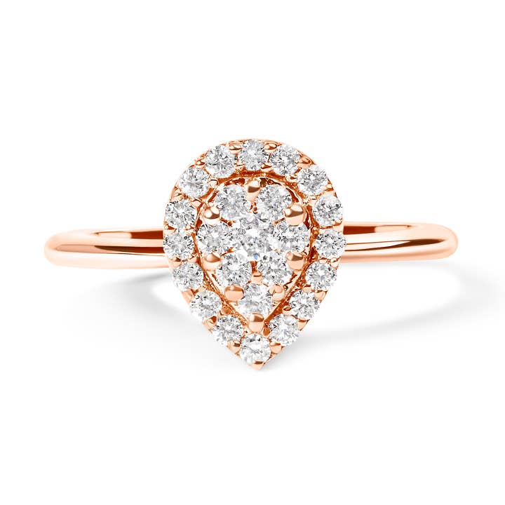 10K roseguld 3/8 Cttw komposit diamant Halo løftering for engroshandel hos Infinite Jewels