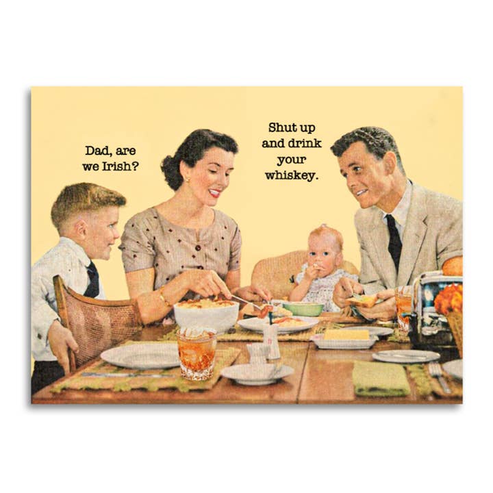 Dad, Are We Irish? Funny St. Patrick's Day Card for wholesale by Bad Betty Greeting Co.