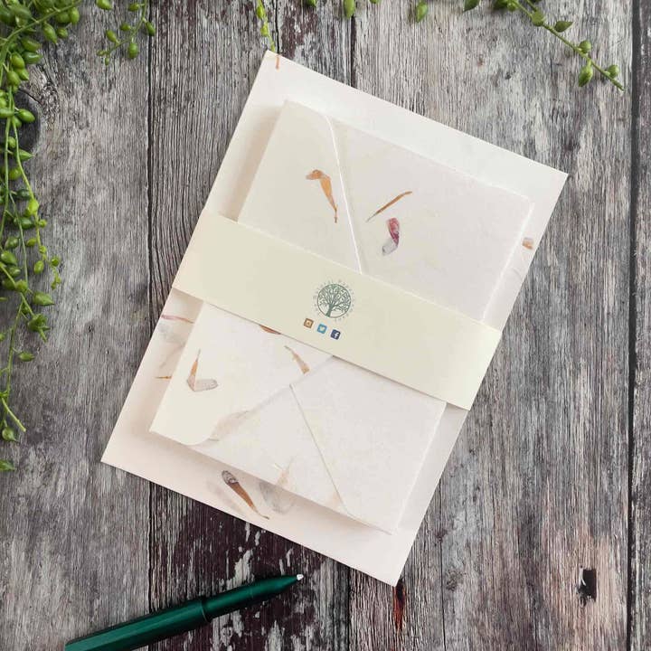 The Natural Paper Company - Wholesale Stationery/Notecard Set - Aster - Floral Handmade Paper and Envelope Set12