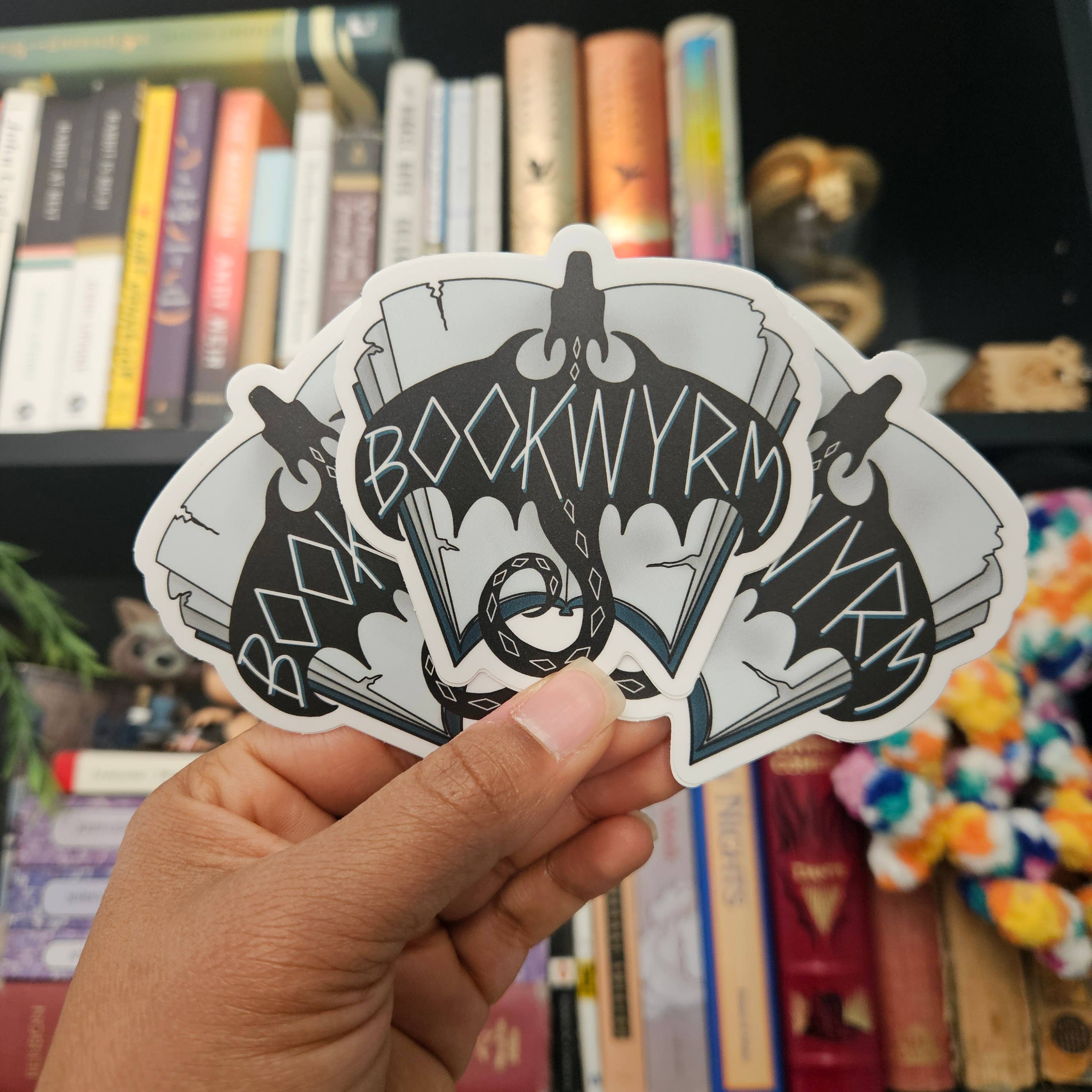 Nerd Lady Designs - Wholesale Sticker - Bookwyrm Dragon Sticker1