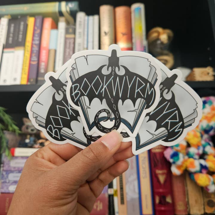 Nerd Lady Designs - Wholesale Sticker - Bookwyrm Dragon Sticker1