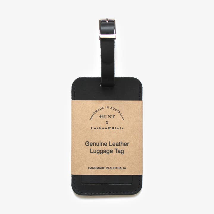 Genuine Leather Luggage Tag – Hunt Leather Collaboration for wholesale by Corban & Blair