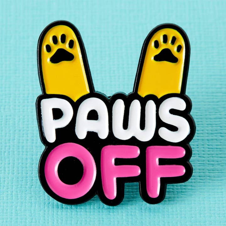 Paws Off Soft Enamel Pin for wholesale by Punky Pins