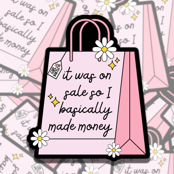C'était en solde : Autocollant en vinyle sac de mathématiques rose mignon pour fille pour la vente par Sticky Sadness Designs