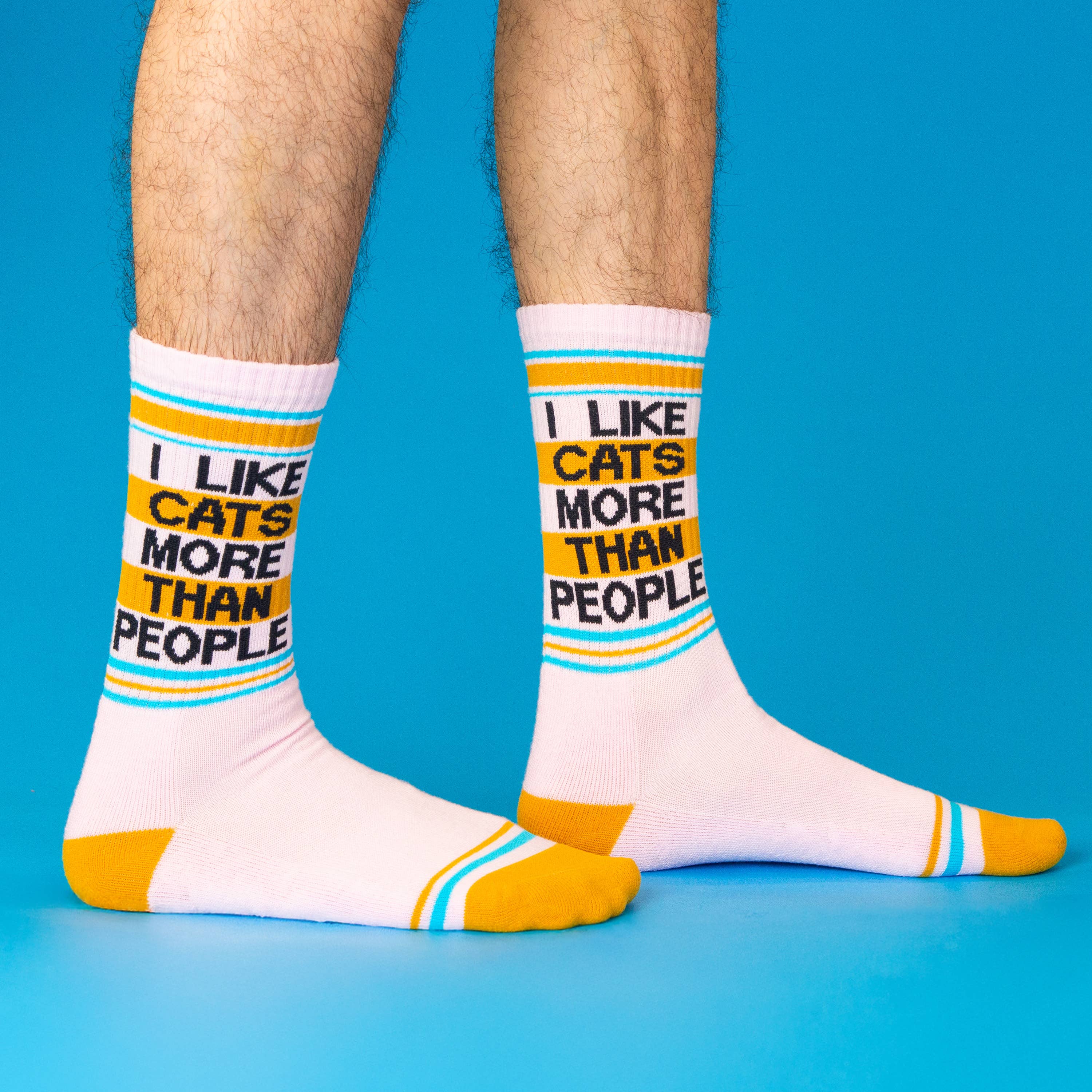 Gumball Poodle - Wholesale Socks - Unisex - I Like Cats More Than People Gym Crew Socks6