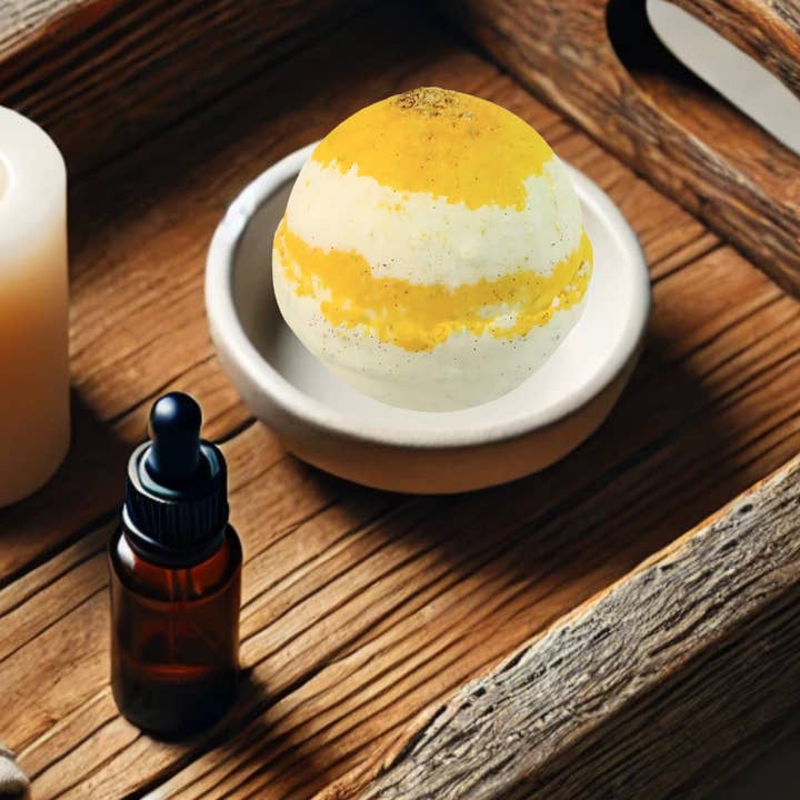 Orglamix - Wholesale Bath Bomb/Fizz - Turmeric Bath Bomb | Glow Soak For Brightening Skin2