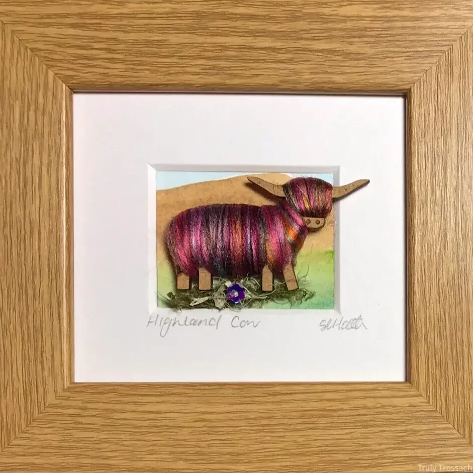 Truly Trossachs - Wholesale Picture Frame - Wool Wrapped Highland Cow Watercolour Mini Boxed Pictures7