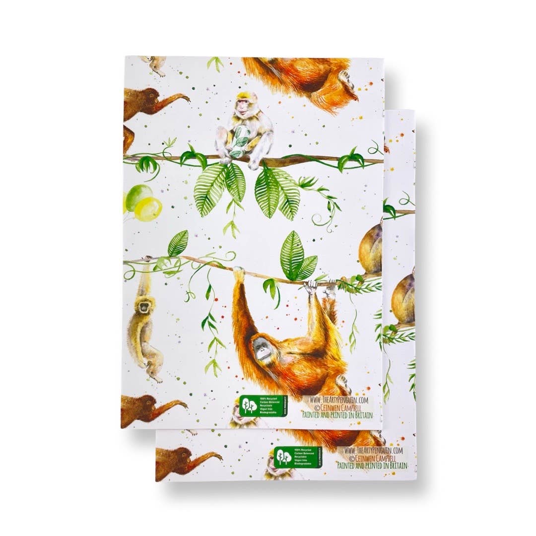 The Arty Penguin - Wholesale Flat Wrap - Monkey and Ape Recycled and Recyclable Wrapping Paper & tags3