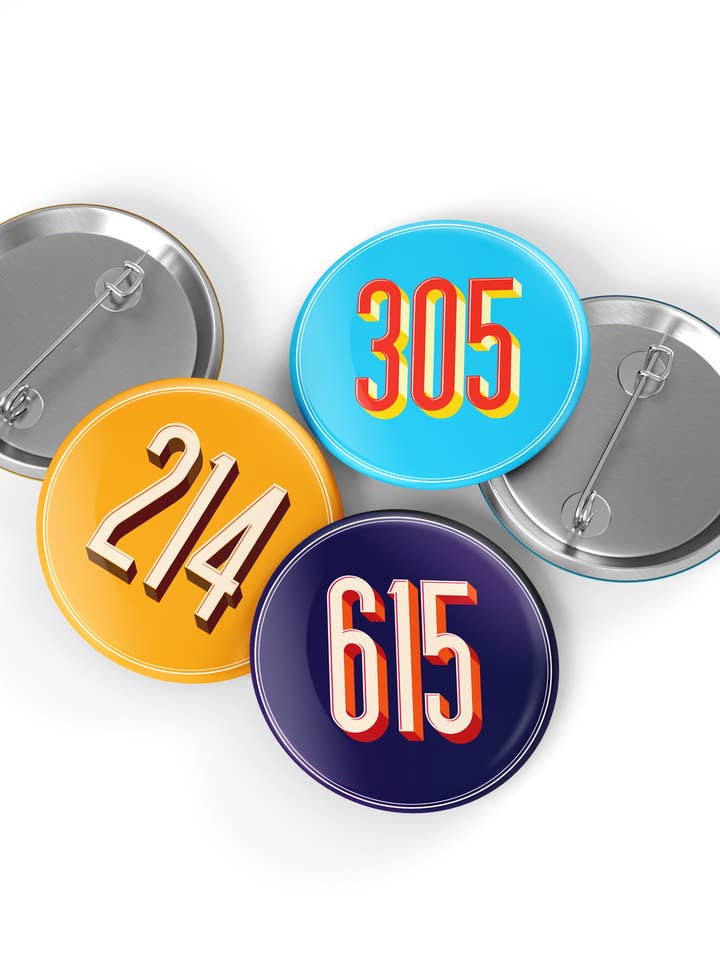 Pinback-Taste mit benutzerdefinierter Vorwahl, lokal, PIN, Benutzerdefiniert für den Großhandel von Tiramisu Paperie