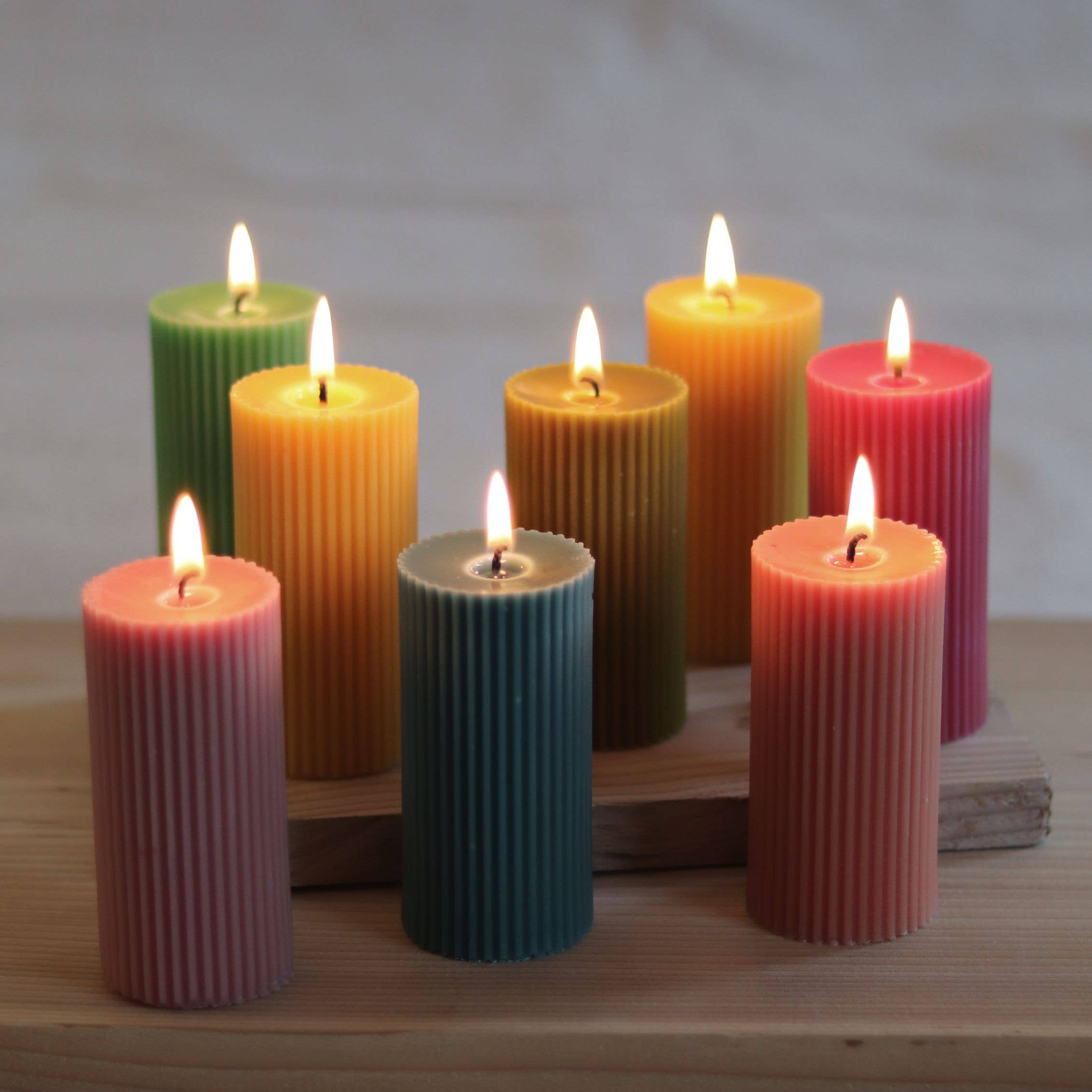 Five Bees Yard - Wholesale Pillar Candle - Linear Pillar Candles | Natural Dyes and Clean Burn | Gift3