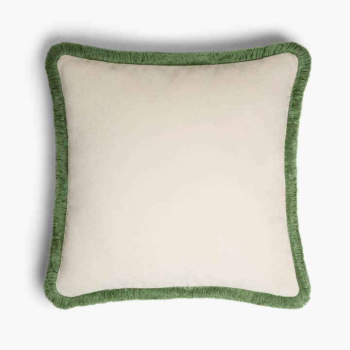 Lo Decor - Vente Coussin décoratif - Oreillers en velours HAPPY PILLOW avec une bordure de couleur contrastante