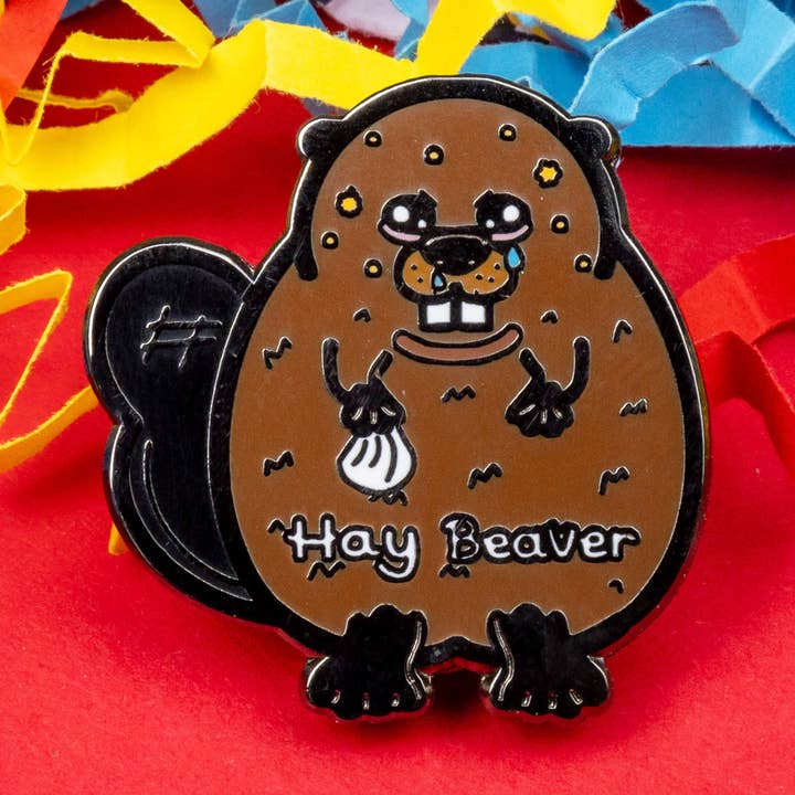 Hay Beaver Enamel Pin - Hay Fever for wholesale by Innabox Ltd