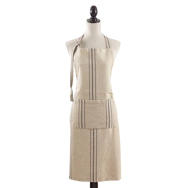 Natural Striped Linen Apron for wholesale on Faire