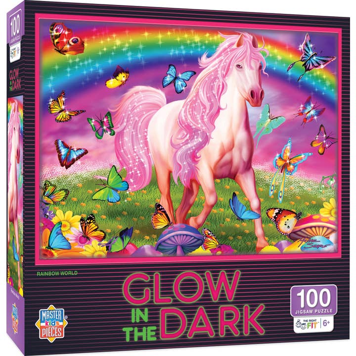 Glow in the Dark - Rainbow World 100 Piece Puzzle for wholesale by Masterpieces Puzzles