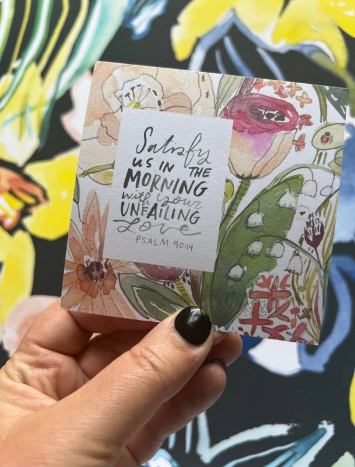 True Cotton - Wholesale Stationery/Notecard Set - Psalms Bible Verse Scripture Cards + Wooden Stand - 12Verses3