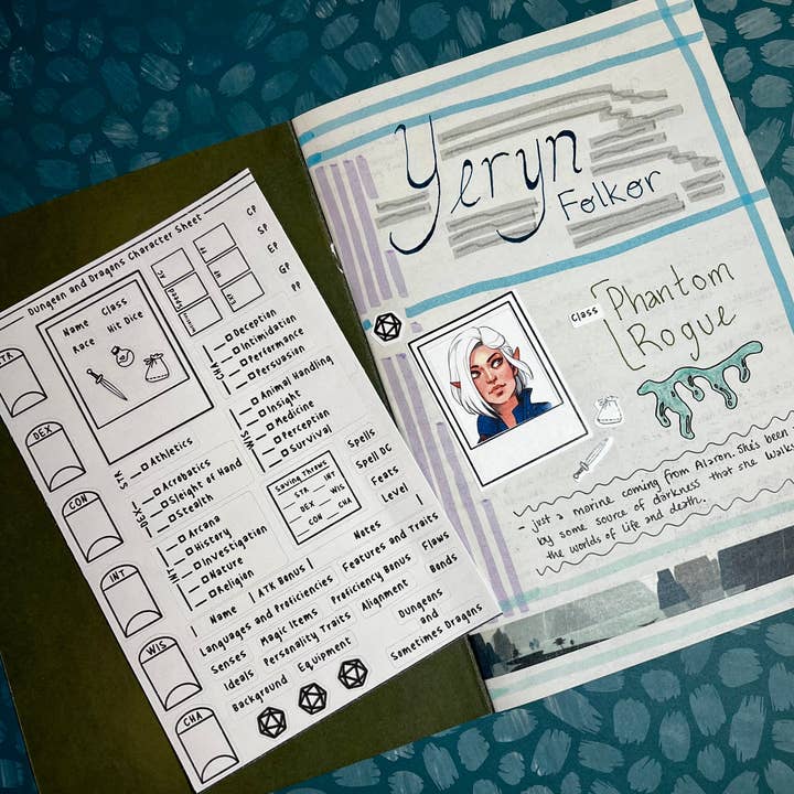 Character Sheet Sticker Sheet for wholesale by Oltwold Post Co