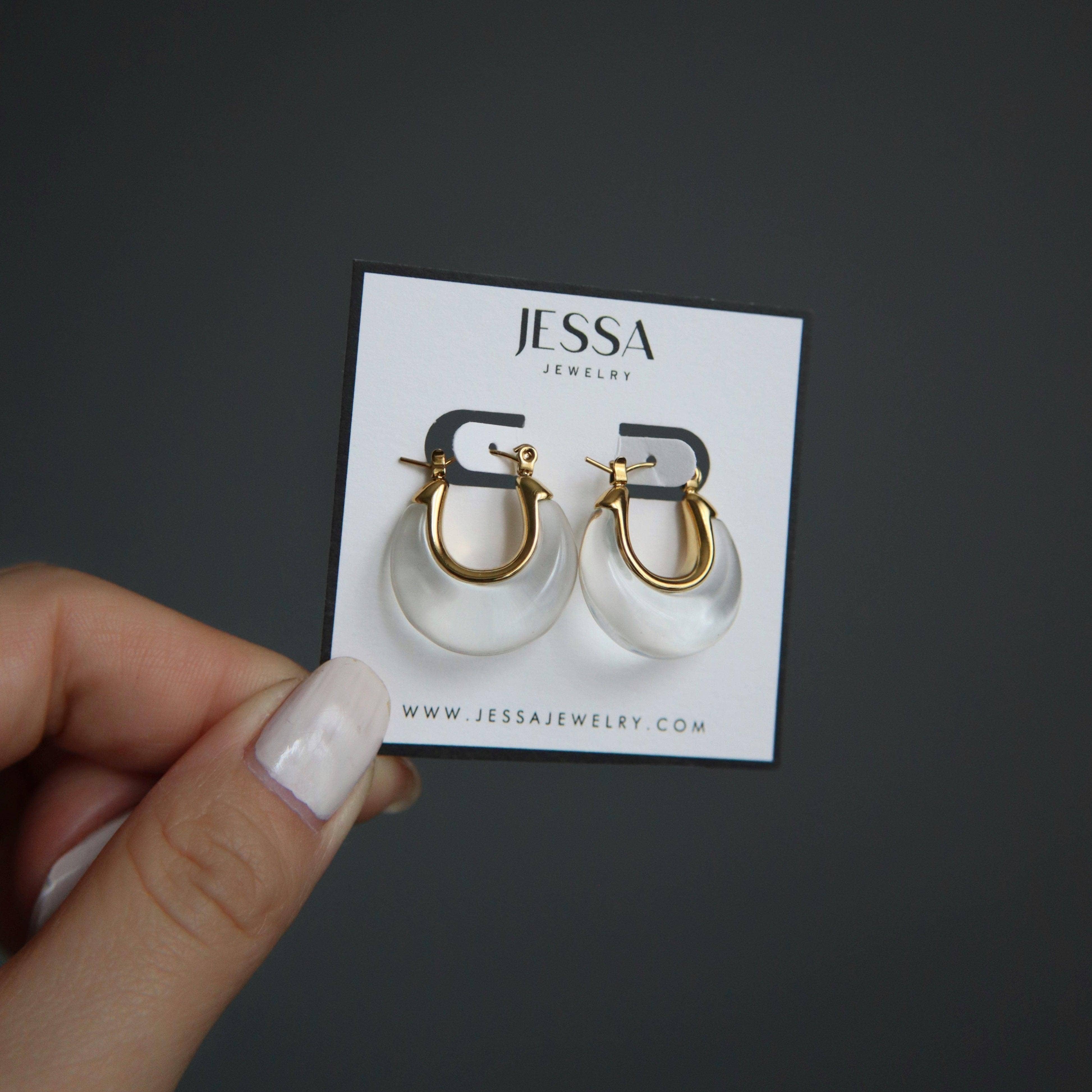 JESSA Jewelry - Vente Créoles - Créoles en acrylique Millie4