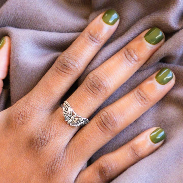 Nina Designs - Wholesale Cocktail/Statement Ring - Sterling Silver or Bronze Butterfly Moth Ring