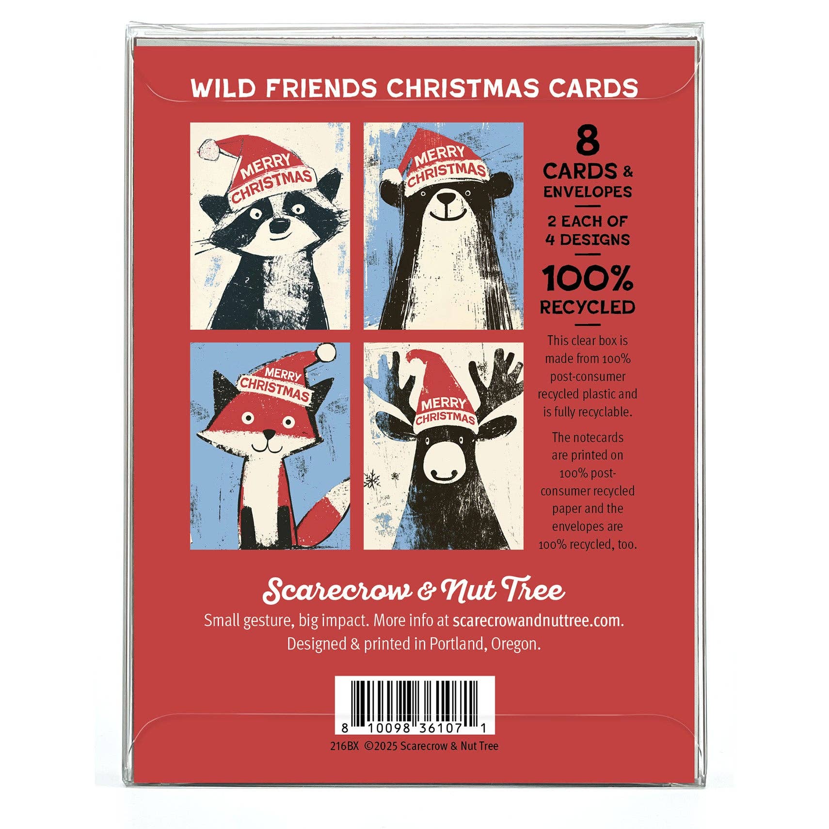 Scarecrow & Nut Tree – wholesale Christmas card – Wild Friends Christmas Cards Box Set1