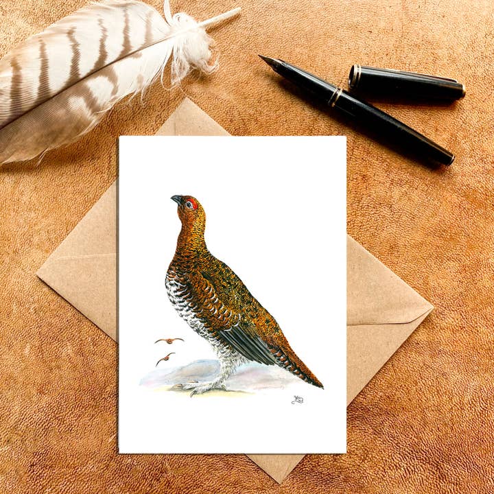 Male Red Grouse Card for wholesale by Wildlife By Mouse