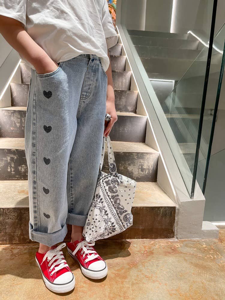 Blue Heart Wide-Leg Denim Jeans for wholesale on Faire2