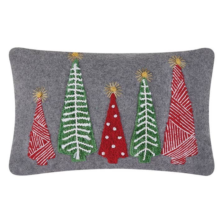 Almohada de fieltro bordada con árbol de Navidad para venta al por mayor de Peking Handicraft