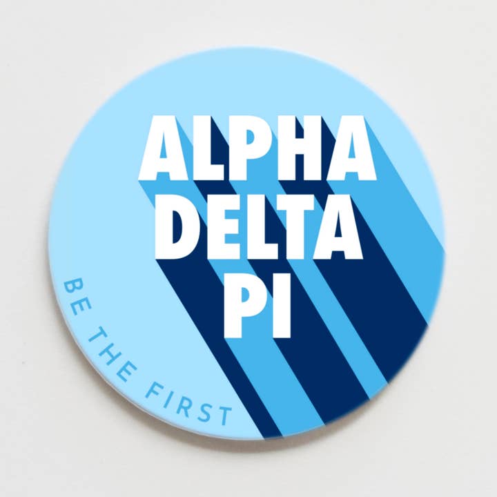 Alpha Delta Pi Bold Greek Button - 2.25 inch for wholesale by Good Vibez Collegiate