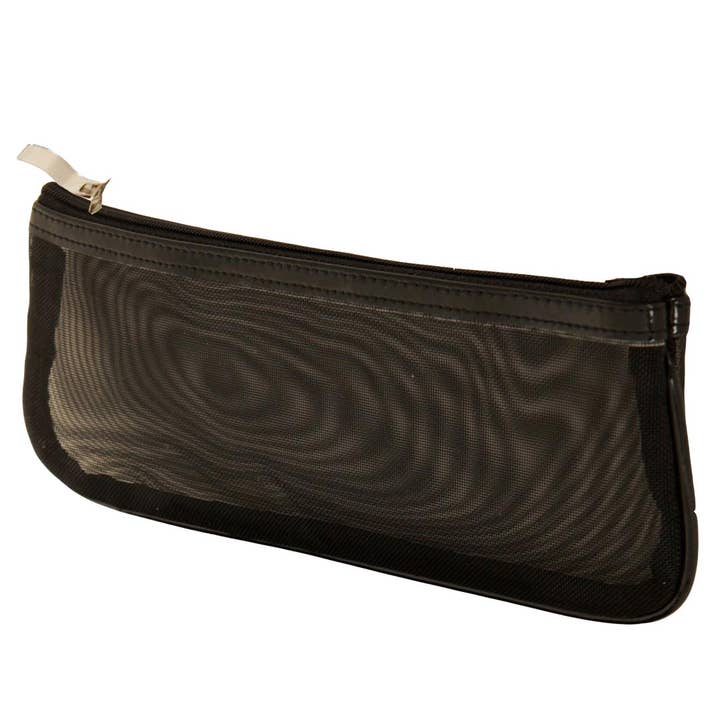Chic Petite Black Mesh Brush Bag, Small Pouch Organizer for wholesale by Mommy Makeup