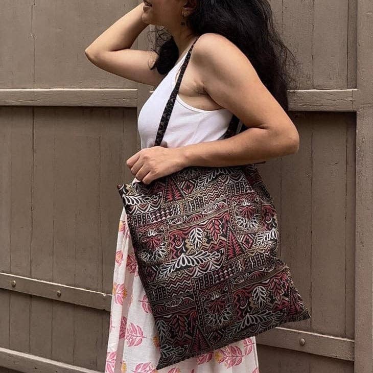Shakti.ism - Wholesale Tote Bag - Women's - Slim Sari Tote Bag with Pocket: Ethically Handmade in India3